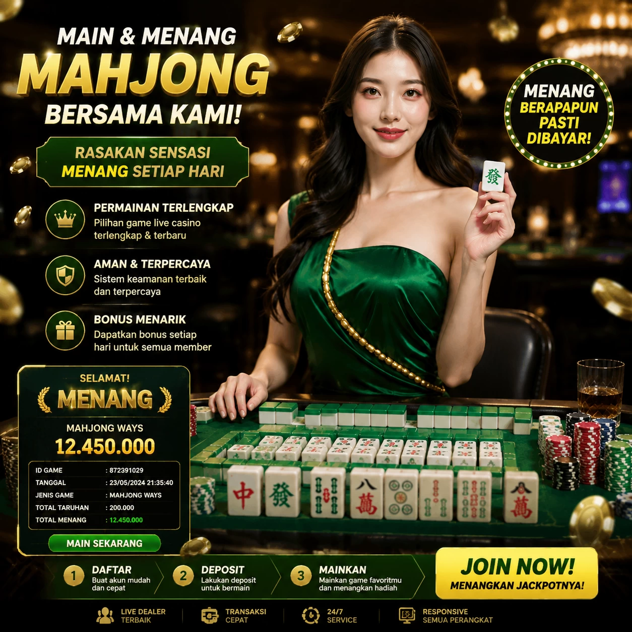 Yang berubah di emas777: bookmark, e-wallet, turnover